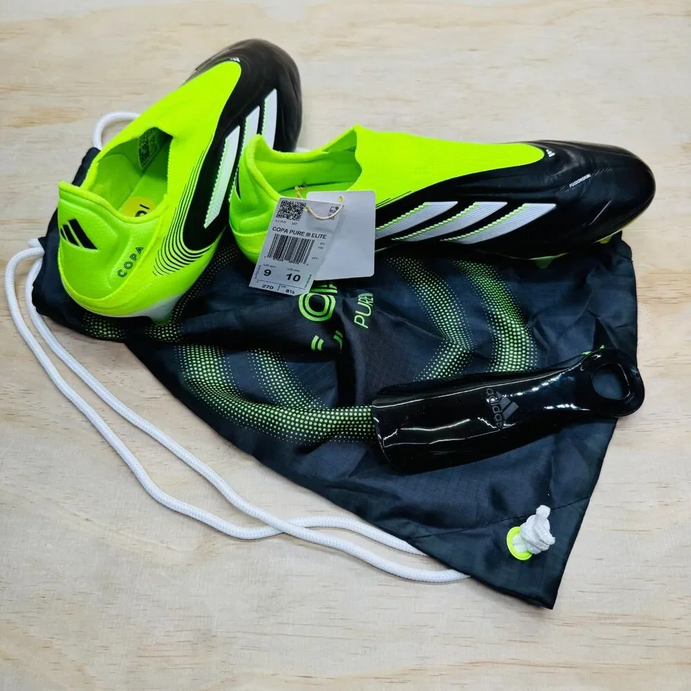 NEW Adidas Copa Pure 3 Elite FG Laceless Soccer Cleats Black JH6302 Mens Sz 9